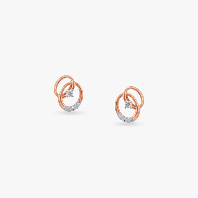 Loop Knot Diamond Stud Earrings 