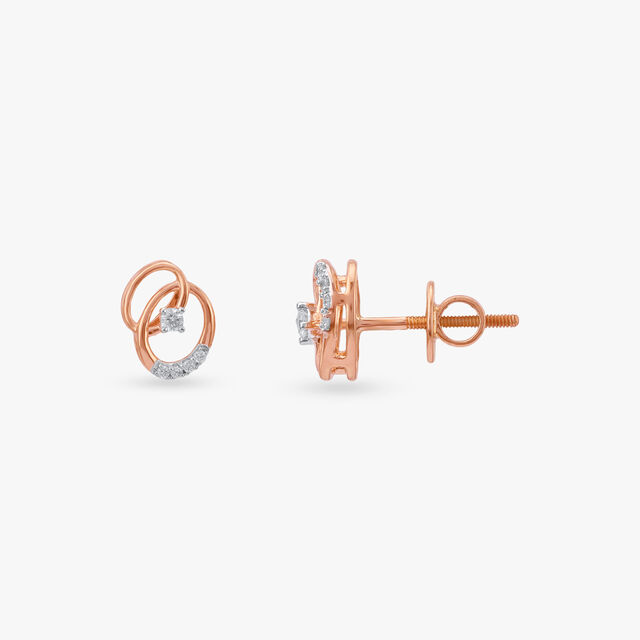 Loop Knot Diamond Stud Earrings 2