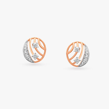 Twinkle Twirl Diamond Stud Earrings
