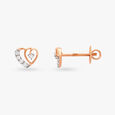 Heart-Shaped Diamond Stud Earrings 2