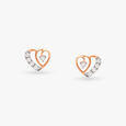 Heart Diamond Stud Earrings 