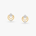 Circle Diamond Stud Earrings 