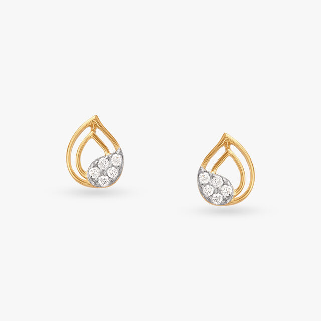 Teardrop Diamond Stud Earrings 