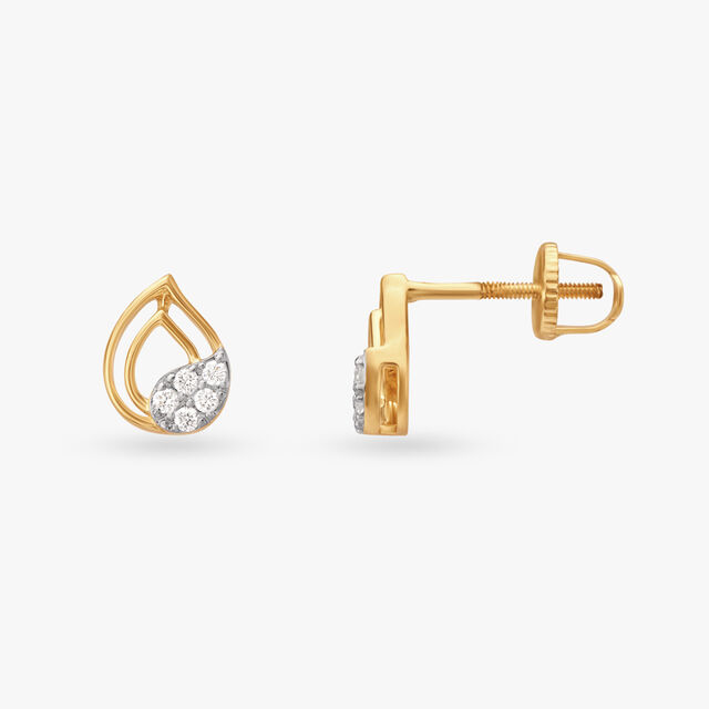Teardrop Diamond Stud Earrings 2