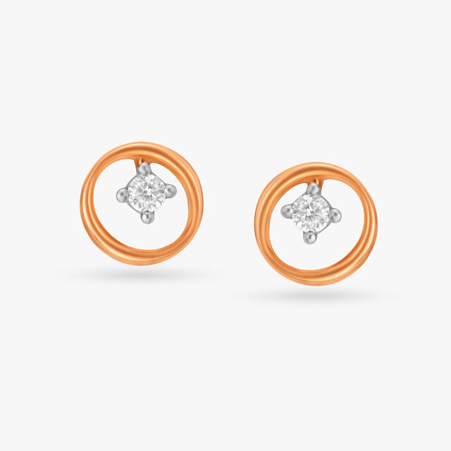 Modern Radiance Diamond Stud Earrings 