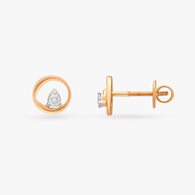 Classic Circle Diamond Stud Earrings 2