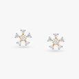 Floral Diamond Stud Earrings 