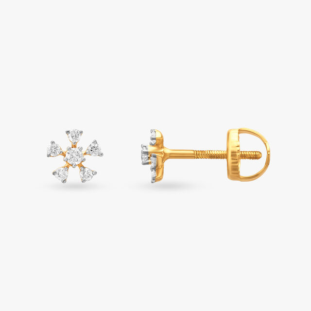 Floral Diamond Stud Earrings 2