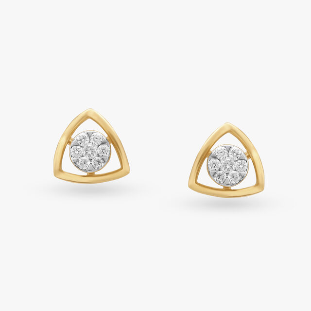 Contemporary Twist Diamond Stud Earrings 