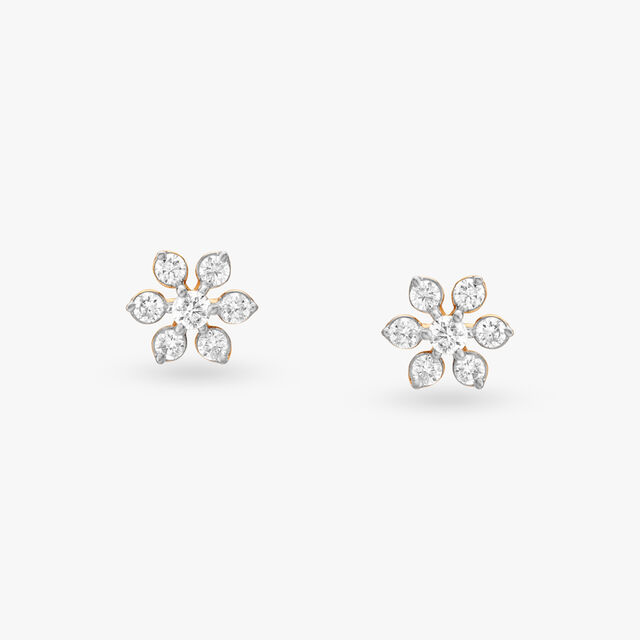 Cluster Diamond Stud Earrings 
