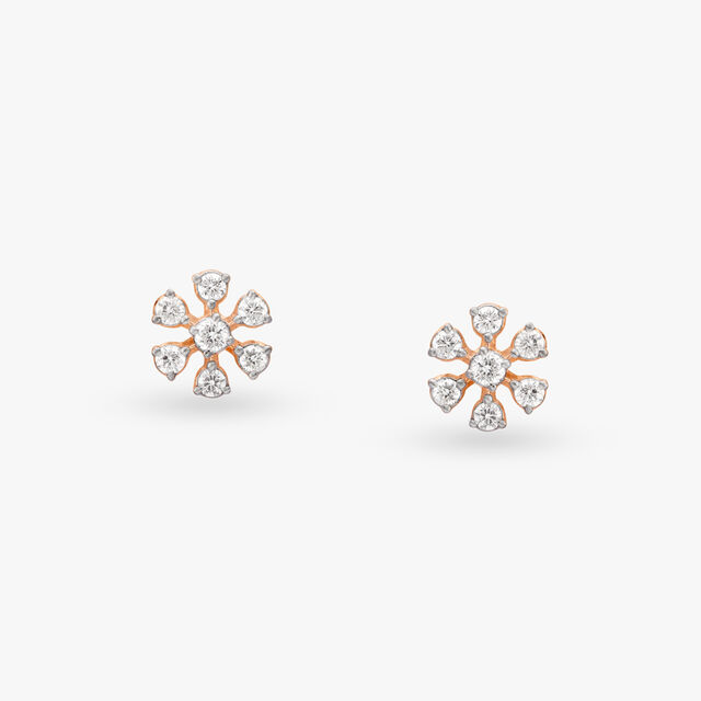 Petal Diamond Stud Earrings 