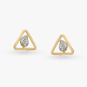 Elegant Triangular Diamond Stud Earrings