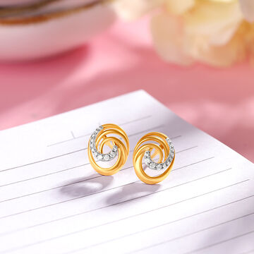 Entrancing Spirals Diamond Stud Earrings