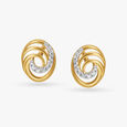 Entrancing Spirals Diamond Stud Earrings 2