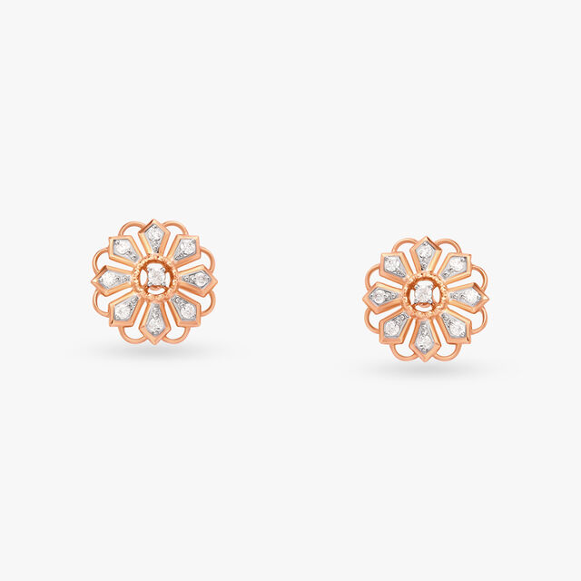 Floral Enchantment Diamond Stud Earrings 