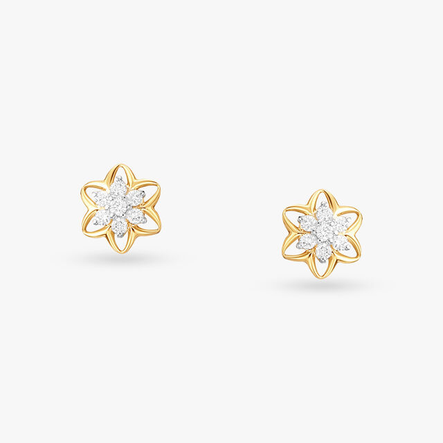 Stellar Sparkle Diamond Stud Earrings 