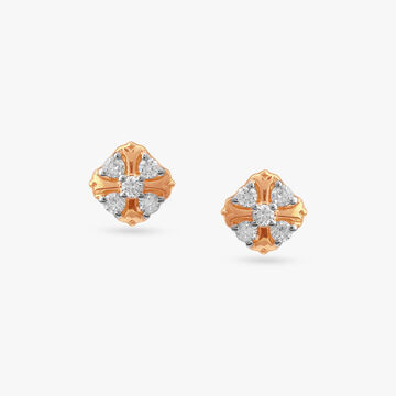 Vintage Gleam Diamond Stud Earrings