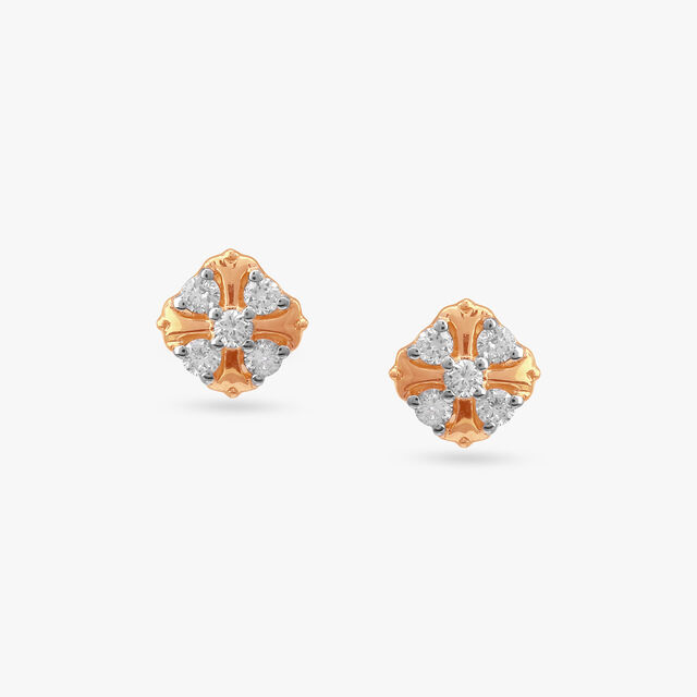 Vintage Gleam Diamond Stud Earrings 