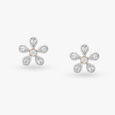 Sunflower Diamond Stud Earrings 