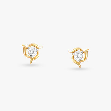 Sparkling Triangle Diamond Stud Earrings