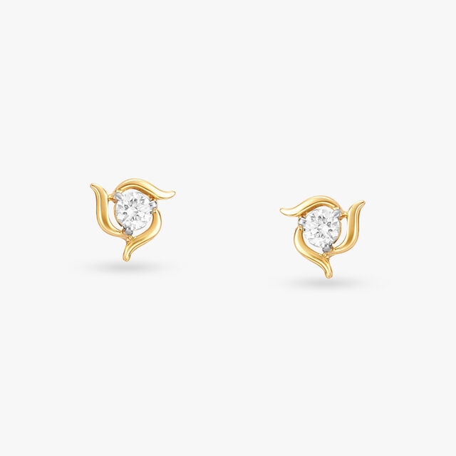 Sparkling Triangle Diamond Stud Earrings 