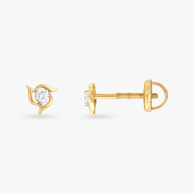 Sparkling Triangle Diamond Stud Earrings 2