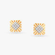 Gleaming Rhombus Diamond Stud Earrings 