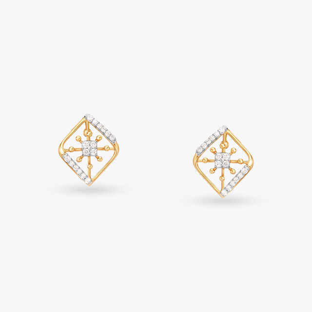Captivating Rhombus Diamond Stud Earrings 