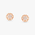 Elegant Blossom Diamond Stud Earrings 