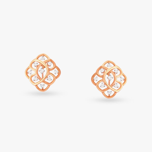 Rhombus Radiance Diamond Stud Earrings 