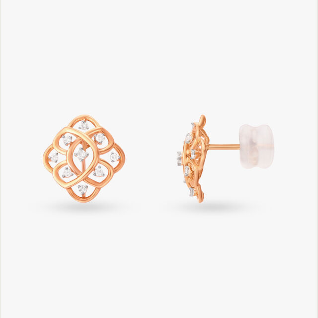 Rhombus Radiance Diamond Stud Earrings 2