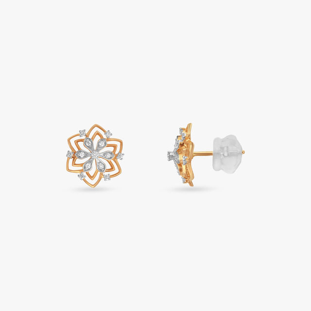 Regal Rosette Diamond Stud Earrings 2