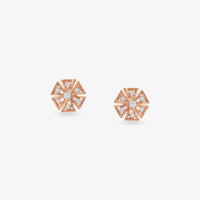 Starlit Spark Diamond Stud Earrings 
