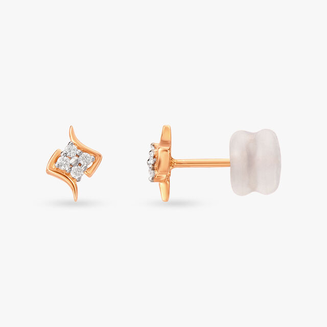 Twinkling Twist Diamond Stud Earrings 2