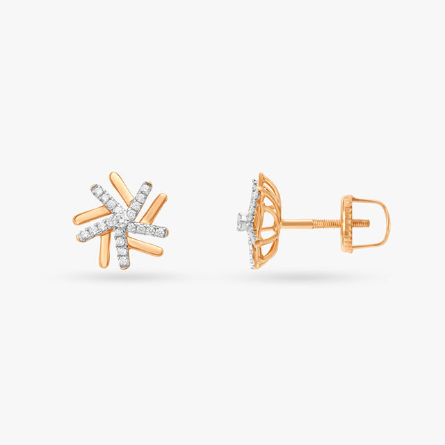 Lovely Flowers Diamond Stud Earrings 3