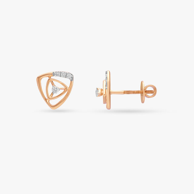 Geometric Diamond Stud Earrings 2