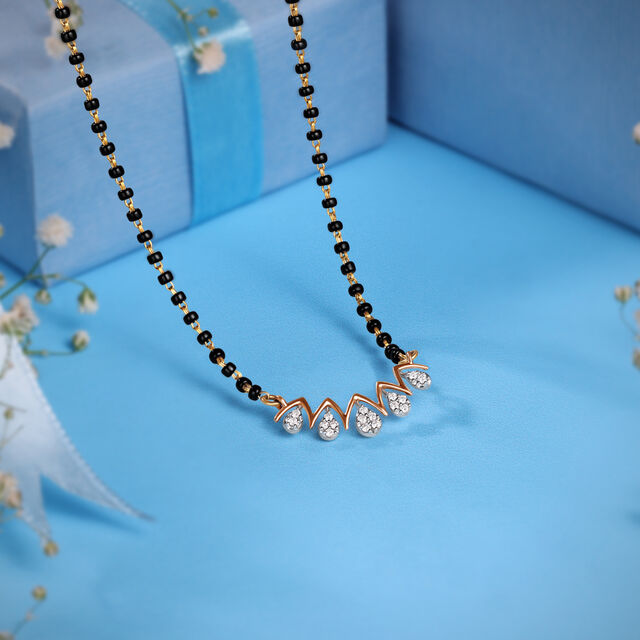 Charming Leaves Diamond Mangalsutra 