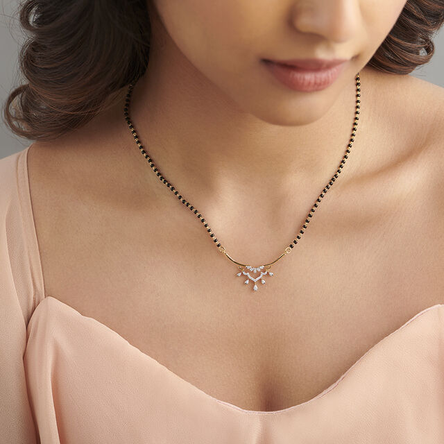 Diamond Mangalsutra Designs Tanishq 22 Carat Gold Mangalsutra