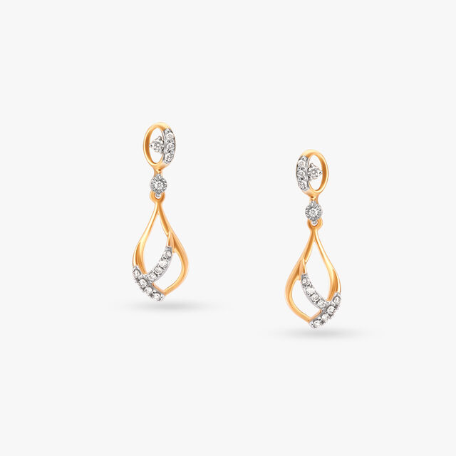 Sculptural Grace Diamond Drop Earrings 