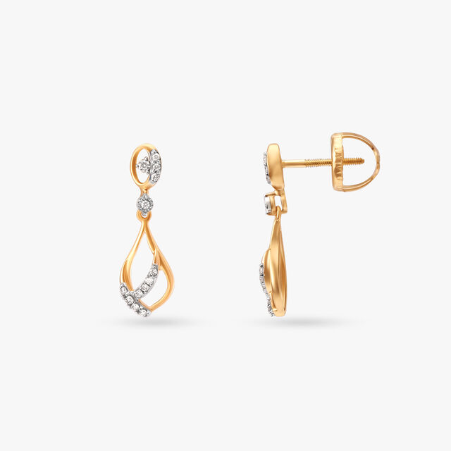 Sculptural Grace Diamond Drop Earrings 2
