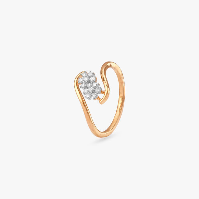 Wavy Bloom Diamond Ring