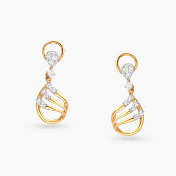 Sculptural Grace Diamond Drop Earrings
