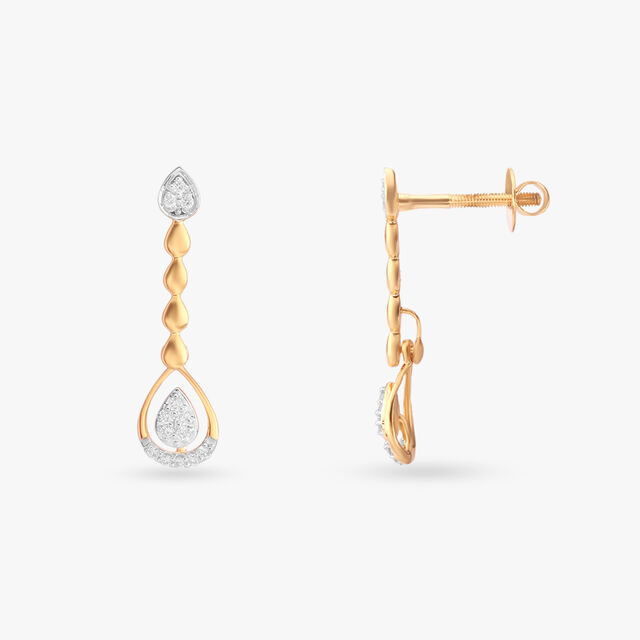 Teardrop Elegance Diamond Drop Earrings 2