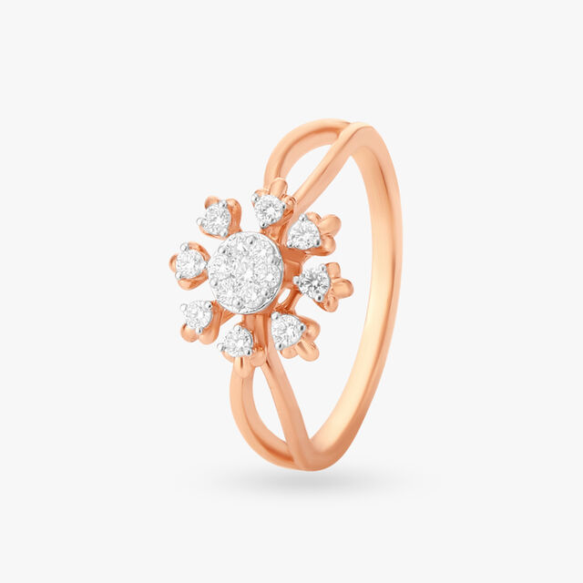 Enchanting Petal Diamond Finger Ring