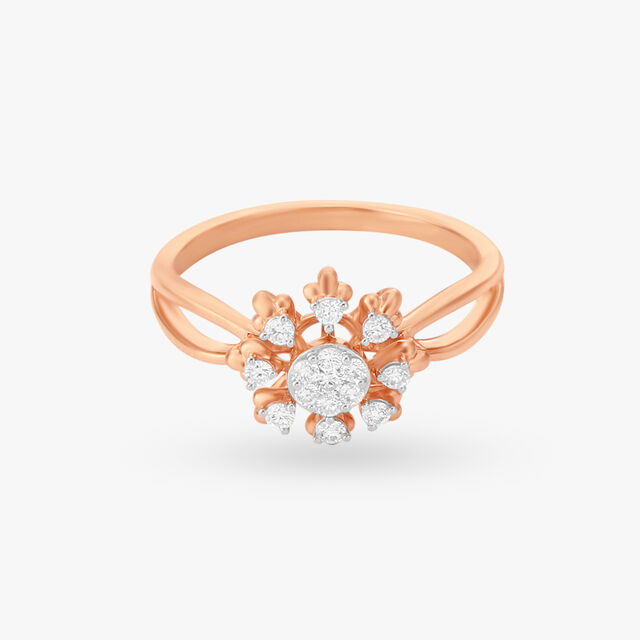 Enchanting Petal Diamond Finger Ring