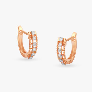 Elegant Allure Diamond Hoop Earrings