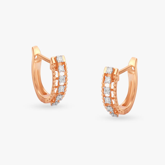 Elegant Allure Diamond Hoop Earrings