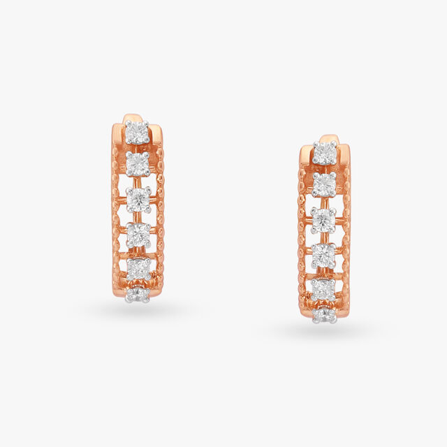 Elegant Allure Diamond Hoop Earrings