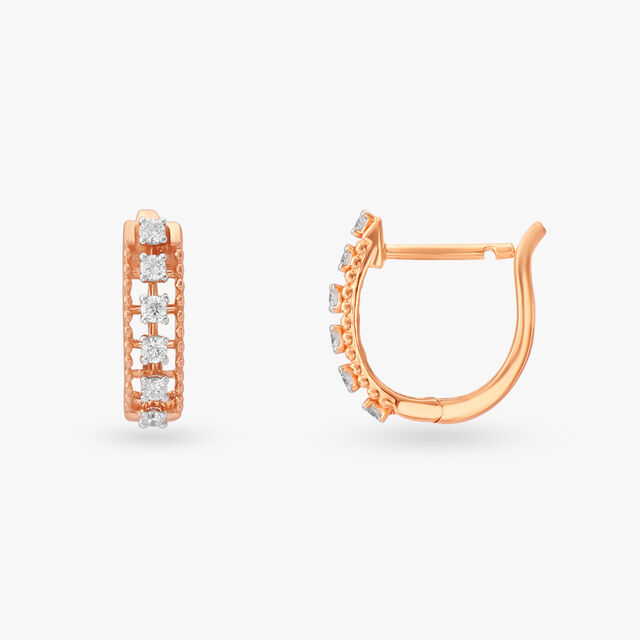 Elegant Allure Diamond Hoop Earrings