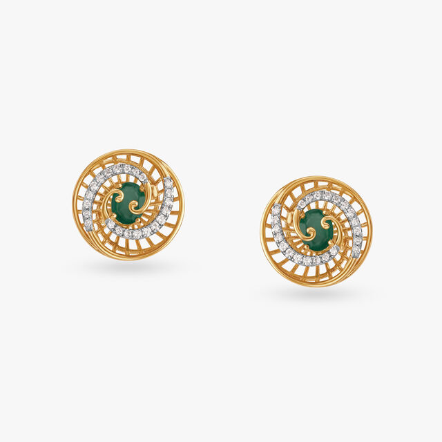 Whirlwind Diamond Stud Earrings 